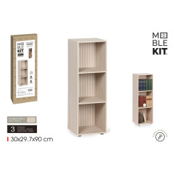 ETAGERE 3 CASES EFFET BOIS 30X29,7XH90CM