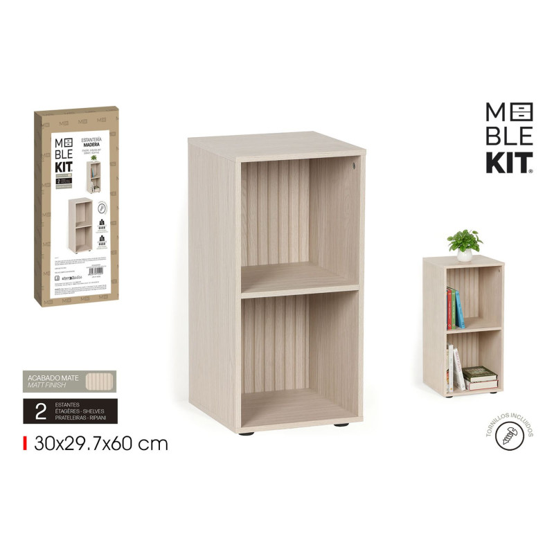 ETAGERE 2 CASES EFFET EN BOIS 30X29,7CH6