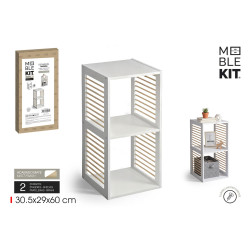 ETAGERE 2 CASES BLANC 30,5X29XH60CM EN B