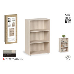 ETAGERE 3 CASES EFFET EN BOIS 60X29,7XH9