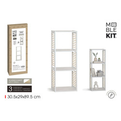 ETAGERE 3 CASES BLC AJOURÉ EN BOIS 30,5X