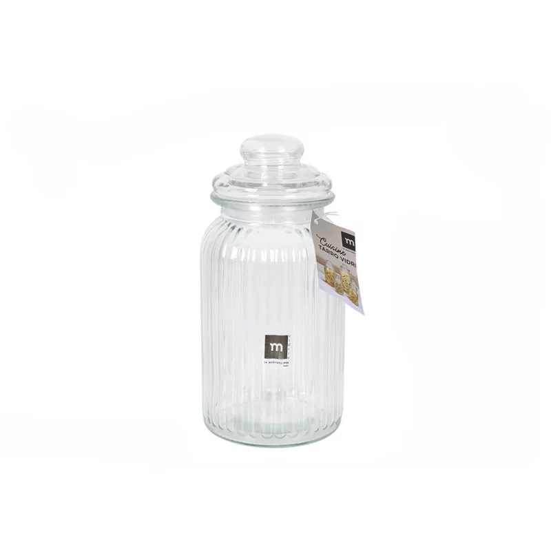 BONBONNIERE VERRE COTELÉ D11H28CM