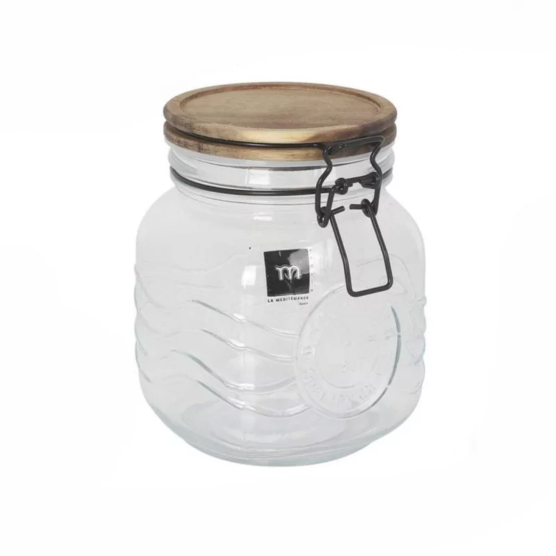BOCAL VERRE VAGUE 1000ml C/BOIS