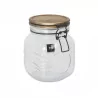 Bocal en Verre Vague 1000ml Couvercle Bois La Mediterranea