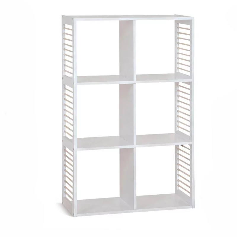 Étagère 6 Cases Bois Blanc Ajouré Moblekit 60x29x89,5cm Étagère 6 Cases Bois Blanc Ajouré Moblekit 60x29x89,5cm