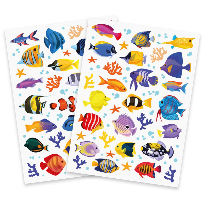 Gommettes poissons réalistes, 0,4 à 4,2