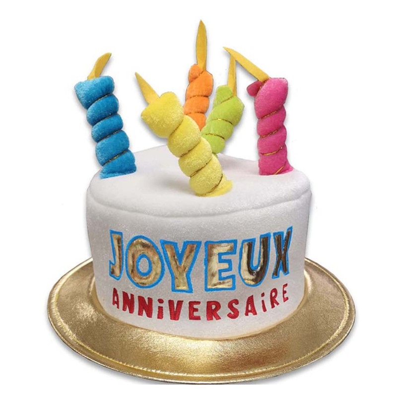 CHAPEAU METALLIQUE JOYEUX ANNIVERSAIRE