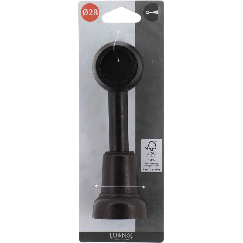SUPPORT BOIS NOIR MAT D28 LONG REGL X1