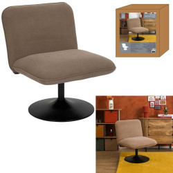 Fauteuil Pivotant Velours Côtelé Taupe Jules