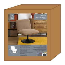 FAUTEUIL SALON PIVOTANT JULES TAUPE
