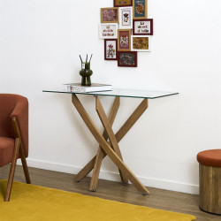 CONSOLE EN VERRE HERITAGE 100X40CM
