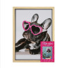 TOILE NEON CHIEN LUNETTES 30X40CM