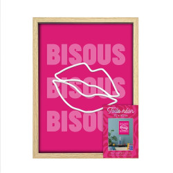 TOILE NEON BISOUS BISOUS 30X40CM