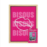 TOILE NEON BISOUS BISOUS 30X40CM
