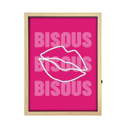 TOILE NEON BISOUS BISOUS 30X40CM