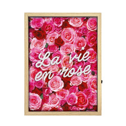 TOILE NEON LA VIE EN ROSE 30X40CM