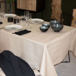 Nappe Enduite Effet Lin Vert 250x150 cm Palace Lino