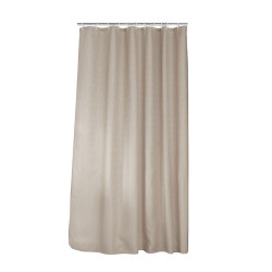 RIDEAU DOUCHE QUARTZ TAUPE+CROCHETS 180x