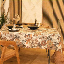 Nappe Enduite Carrée Hanoi Brun 150x150 cm