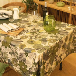 Nappe Enduite Rectangulaire Hanoi Oil Green 300x150