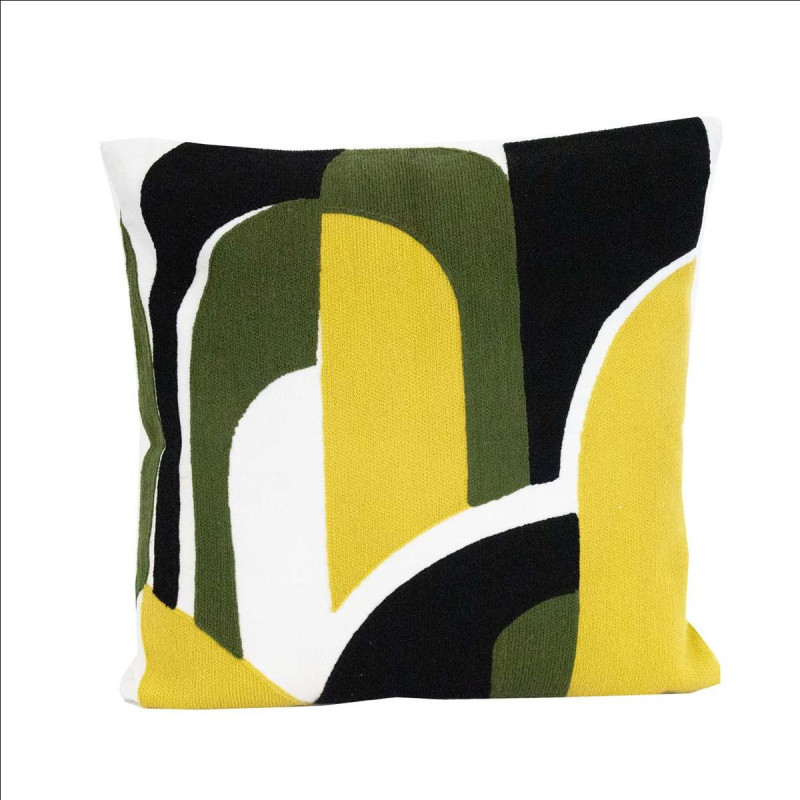 Coussin Brodé Carges Pesto 45x45 cm | Motif Géométrique Coussin Brodé Carges Pesto 45x45 cm | Motif Géométrique