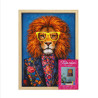 TOILE NEON LION MOUSTACHE 30X40CM