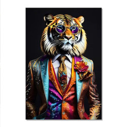 TOILE EFFET LAQUE TIGRE 40X60
