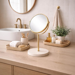 MIROIR POSER 2 FACE 17CM ORIA SABLE H34