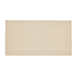 Tapis Tissé Relief Sinata 60x110 cm | Tapis Rectangulaire Écru