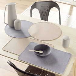 SET TABLE 30X45CM TISSE EDWARD TAUPE