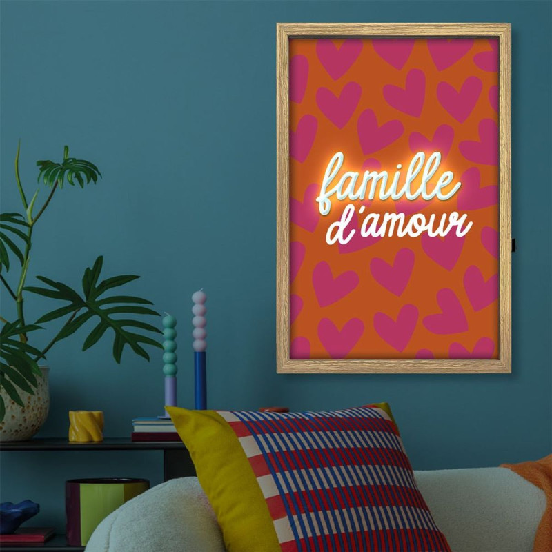 TOILE NEON MAISON DE FAMILLE 40X60CM