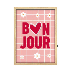 TOILE NEON BONJOUR 30X40CM