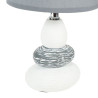 LAMPE GALET CERAMIQUE TEXTUREE BLANC GRI