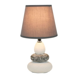 LAMPE GALET CERAMIQUE TEXTUREE BLANC GRI