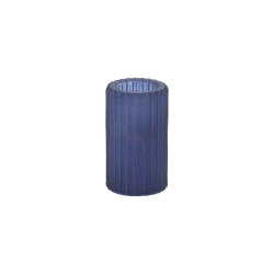 Bougeoir Thaïs Verre Mat Bleu Nuit Ø3,5x6 cm | Déco Chic