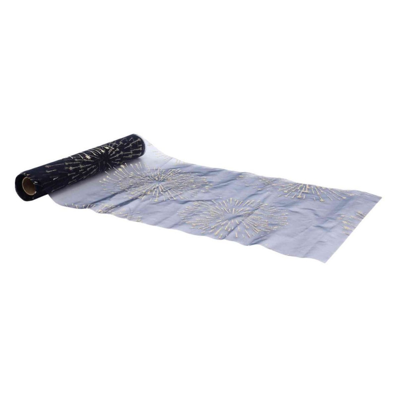 Chemin de Table Organza Bleu Nuit Artifices Or 28cmx3m | Chic Chemin de Table Organza Bleu Nuit Artifices Or 28cmx3m | Chic
