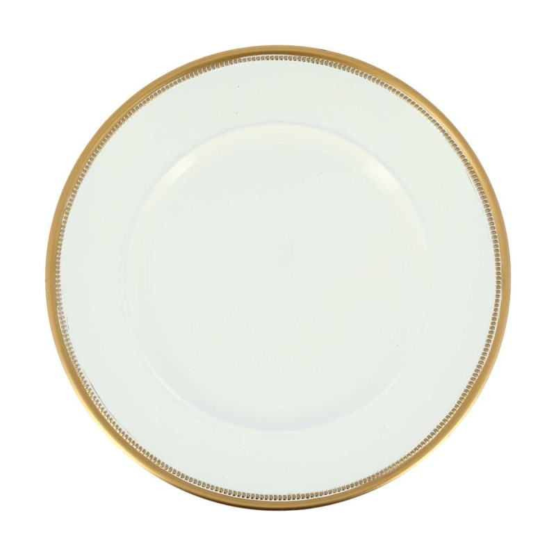 Sous-Assiette Harmonie Blanc et Or Ø33 cm | Table Chic Réutilisable Sous-Assiette Harmonie Blanc et Or Ø33 cm | Table Chic Réutilisable