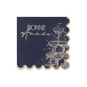 16 Serviettes Bonne Année Sparkle Time Bleu Nuit & Or 33x33cm | Chic
