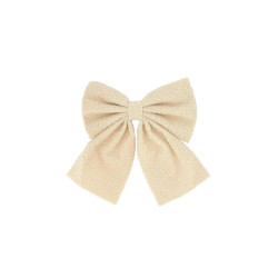 Nœud Tissu Bouclette Crème 25x25 cm | Déco de Noël Douce