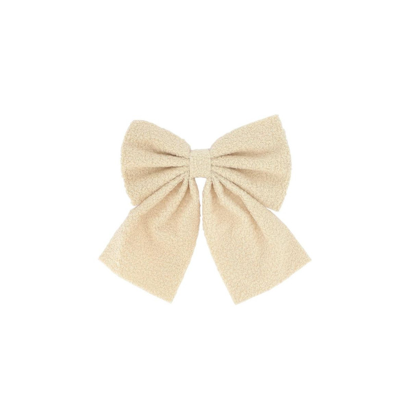 Nœud Tissu Bouclette Crème 25x25 cm | Déco de Noël Douce Nœud Tissu Bouclette Crème 25x25 cm | Déco de Noël Douce