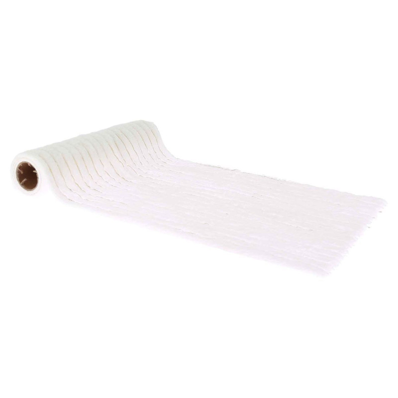 Chemin de Table Fausse Fourrure Blanche et Or 28cmx3m | Yéti Chic Chemin de Table Fausse Fourrure Blanche et Or 28cmx3m | Yéti Chic