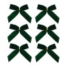 6 Nœuds Velours Vert Anglais 9x9cm | Déco Table & Sapin Chic
