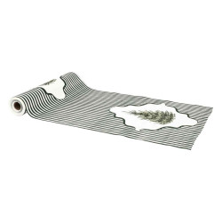 Chemin de Table Sapin Trendy Velours Vert & Blanc 28cmx3m
