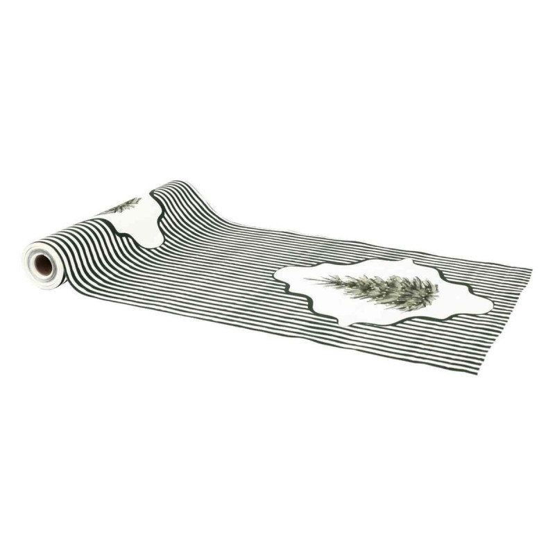 Chemin de Table Sapin Trendy Velours Vert & Blanc 28cmx3m Chemin de Table Sapin Trendy Velours Vert & Blanc 28cmx3m