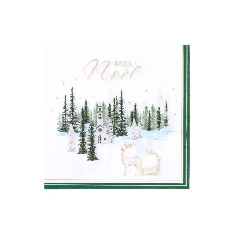16 Serv. Village "Joyeux Noël" Snowy Bli