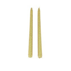 2 Bougies Flambeau Pail. Or Ø2,2x25cm