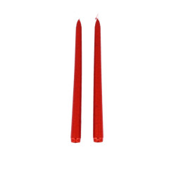 2 Bougies Flambeau Paillettes Rouges Ø2,2x25cm | Déco Table Chic