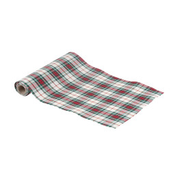 Chemin de Table Tartan Scintillant Rouge Vert & Or 28cmx3m