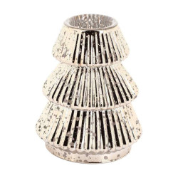 Bougeoir Sapin Verre Or Vieilli Ø6,5x8cm | Déco Table Noël