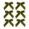 6 Nœuds Velours Vert Pistache 9x9cm | Déco Table & Sapin